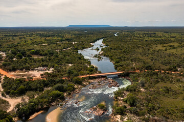 aerial image of Prainha do Rio Novo Jalapão Tocantins Brazil