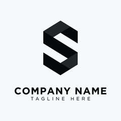 S abstract logo design, eye catching, simple and clean. suitable for all types of companies and businesses