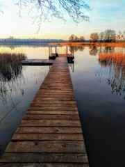 Naklejka premium pier at sunset