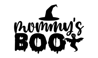 Mommy's boo- Halloween t shirts design is perfect for projects, to be printed on t-shirts and any projects that need handwriting taste. Vector eps