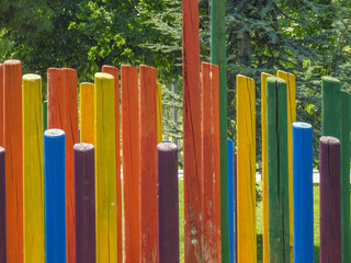 wooden fence on the beach