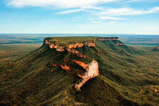 aerial image of the cathedral mountains in Jalap&atilde;o Tocantins Brazil