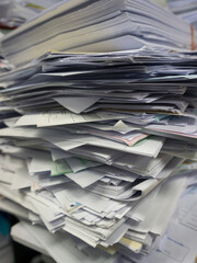 Close up stack of document at office
