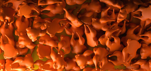 Baked turkey. Thanksgiving day banner. 3d illustration. Abstract. 