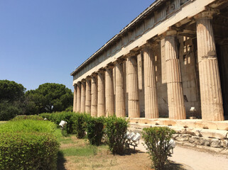 The Temple of Hephaestus or Hephaisteion, a well-preserved Greek temple that remains standing largely intact. It is a Doric peripteral temple, and is located at the Agora of Athens.