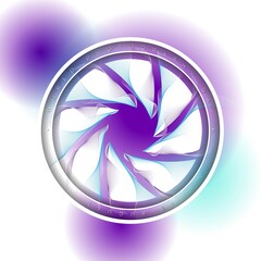 White Camera Shutter with purple color behind