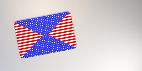 Envelope with the United States flag. Banner for elections and election campaign. 3d illustration. Isolated.