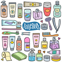 Toiletry Color Doodle Illustration