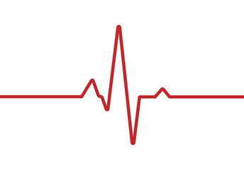 Heart pulse, one line, cardiogram sign, heartbeat - vector