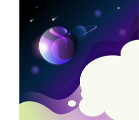 space galaxy planet saturn milky way blue sky