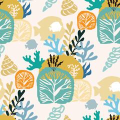 Seaweeds and corals pattern 14