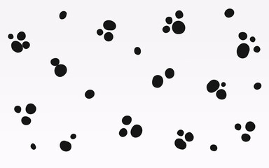 Dalmatian dog black and white chaotic spotted print texture. Vector illustration