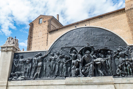 The monument of Giuseppe Verdi in Parma