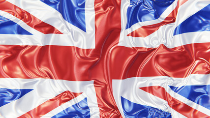 3D render of the national flag of the United Kingdom of Great Britain and Northern Ireland