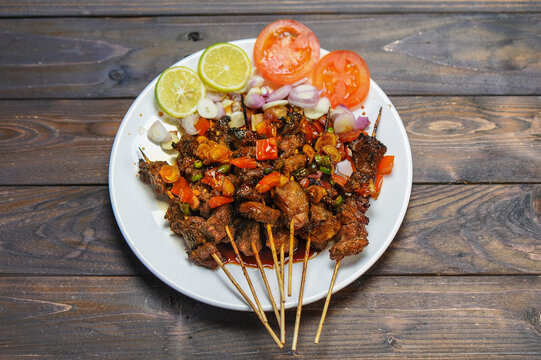 Sate Kambing or satai goat is a food made from young goat meat which is stabbed with a stick and then burned using wood charcoal.