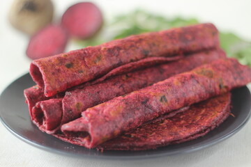Beetroot Paratha is a Indian pan fried whole wheat flatbread made of wheat flour kneaded with fresh...