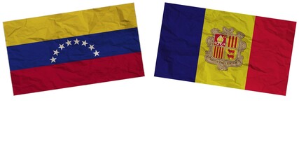 Andorra and Venezuela Flags Together Paper Texture Effect  Illustration