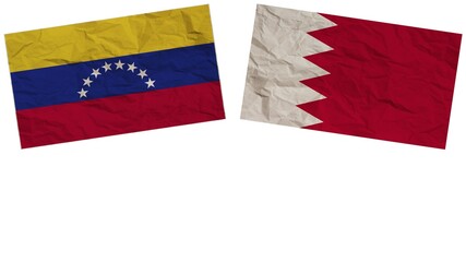 Bahrain and Venezuela Flags Together Paper Texture Effect  Illustration