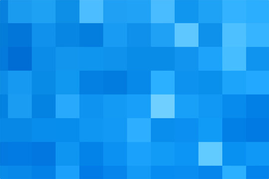 Vector blue background. Geometric texture from blue squares. Abstract pattern of square pixels. A backing of mosaic squares. Vector illustration