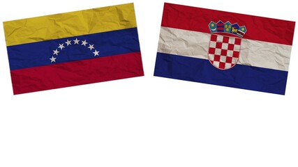 Croatia and Venezuela Flags Together Paper Texture Effect  Illustration