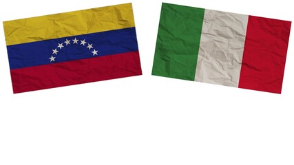 Italy and Venezuela Flags Together Paper Texture Effect  Illustration