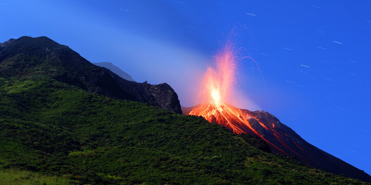 Stromboli Island in the evening