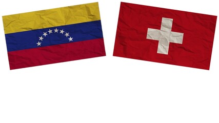 Switzerland and Venezuela Flags Together Paper Texture Effect  Illustration