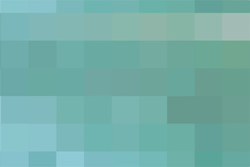 Abstract pixel light green background. Geometric texture from the color of the sea wave squares. A backing of mosaic squares. Vector illustration