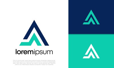 Innovative high tech logo template. Template label for blockchain technology. Technology Logo. Initials A logo design.