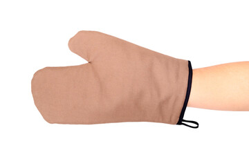 Hand in Brown Oven Glove