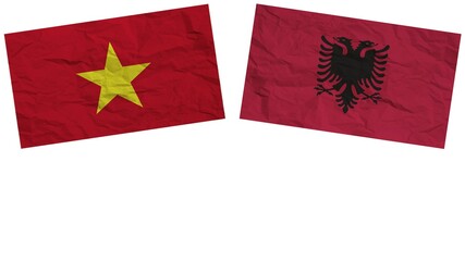 Albania and Vietnam Flags Together Paper Texture Effect  Illustration