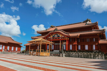 Fototapeta na wymiar The Red Palace of the Ruler of Okinawa.
