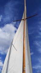 Fototapeta premium White sail and blue sky