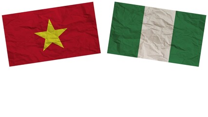 Nigeria and Vietnam Flags Together Paper Texture Effect  Illustration