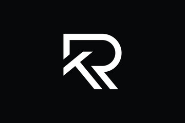 RT logo letter design on luxury background. TR logo monogram initials letter concept. RT icon logo design. TR elegant and Professional letter icon design on black background. T R RT TR