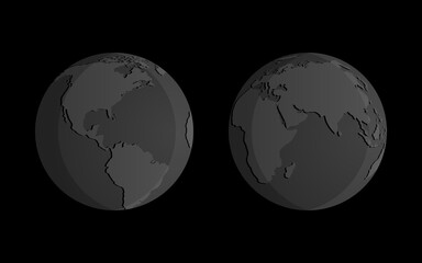 Planet Earth on a black background - 446987938