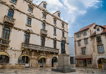empty town square in the city of Split