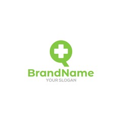Obraz premium Q Medical Plus Logo Design Vector
