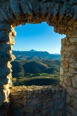 Castle of Rocca Calascio. In the province of L'Aquila, in Abruzzo. Set of the film the name of the rose