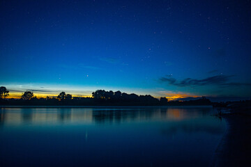 Night river and starry sky