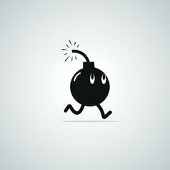 A logo design for a Bomb. creative, modern. minimalist, cartoon