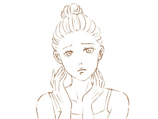 肌に悩む女性