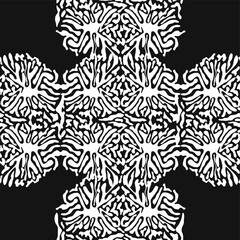 Stylish doodle seamless pattern with splash pattern black on white background. Abstract wallpaper, fabric.