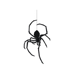 Spider Geometric Drawing Tattoo or Logo. Blackwork.