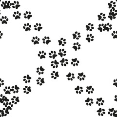 Animal footprint seamless pattern. Footprints of a cat