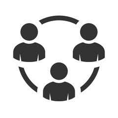 Collaboration vector icon. Concept of participation in a group. Communication people icon