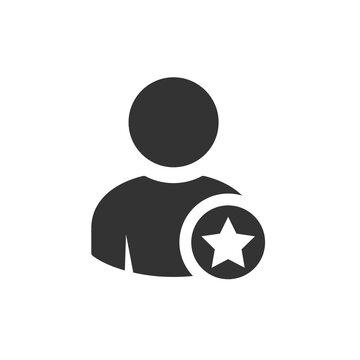 Favourite Vector Icon, Illustration User Person Icon. Profile Sign, Star, Bookmark, User Account, Avatar, Favourite