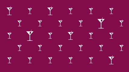 Wine Glass Pattern on Purple Background