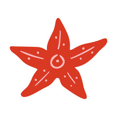 Isolated vector illustration of a starfish for decoration
