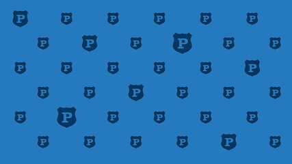 Police Symbol Pattern on Blue Background